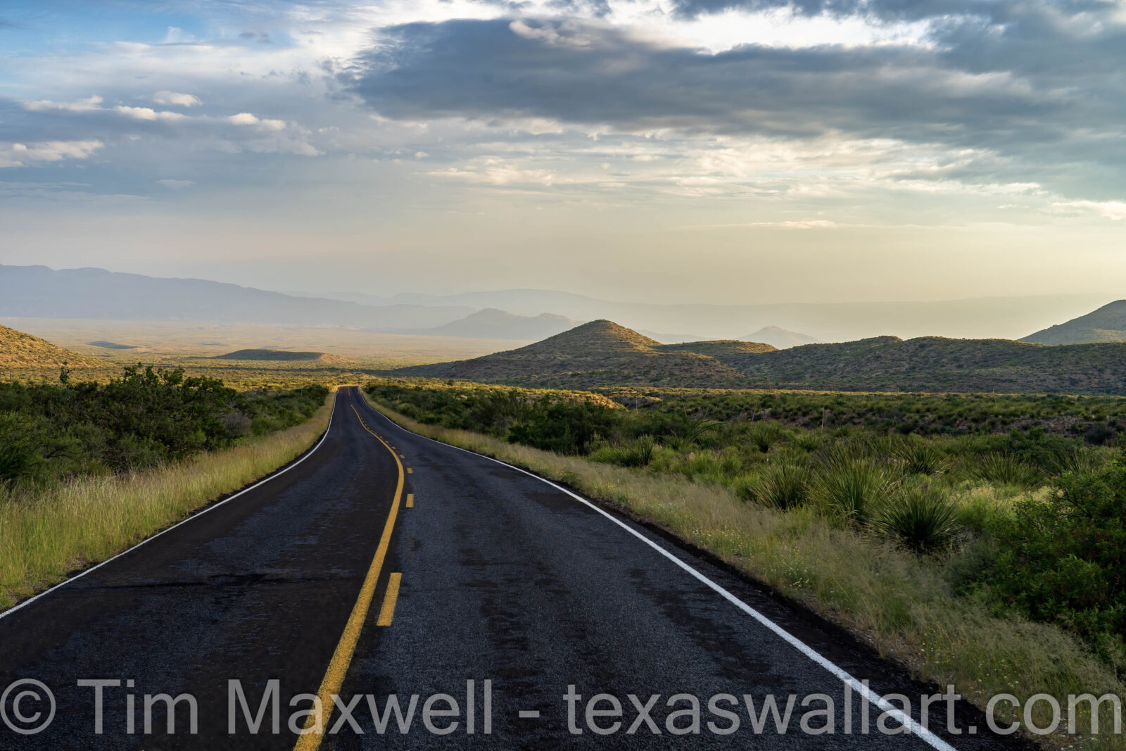 Desert Highway and View, Big Bend National Park, Texas